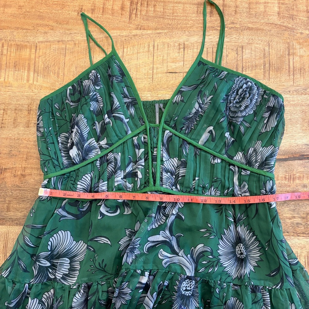 Anthropologie Penny Floral Pleated Midi Dress XL Wedding Guest Chiffon Romantic - Picture 14 of 15